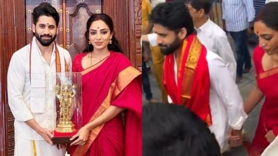 తిరుమ‌ల శ్రీవారి స‌న్నిధిలో.. నాగచైతన్య, శోభిత దంప‌తులు